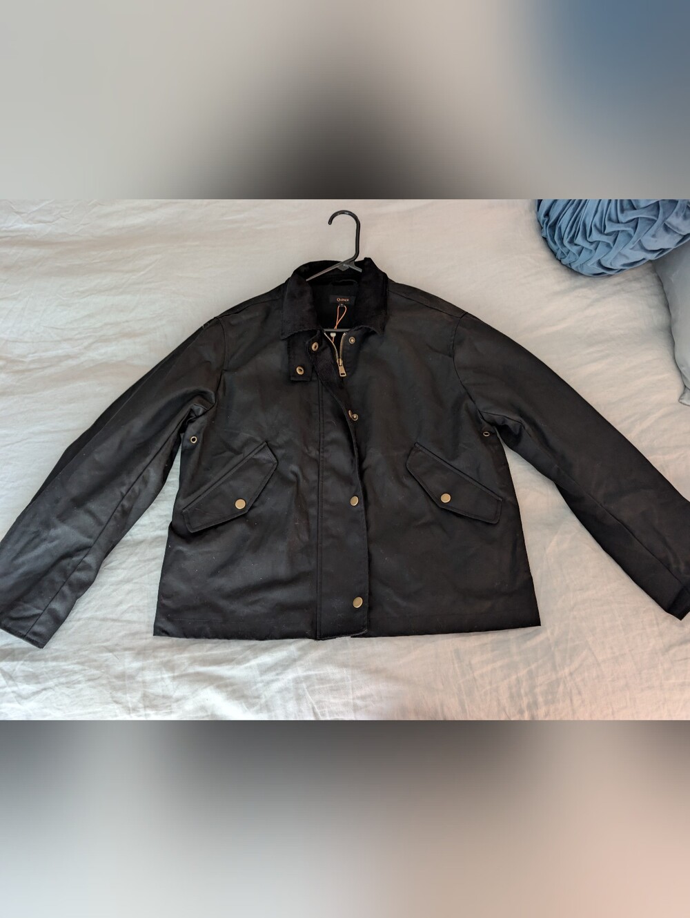 NWT Quince Organic Waxed Cotton Barn Jacket Vintage Black Size Small